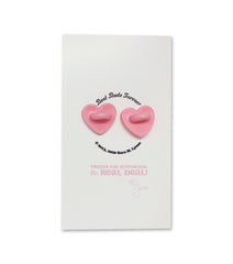 BEST BUDS enamel pin set - PINK & BROWN