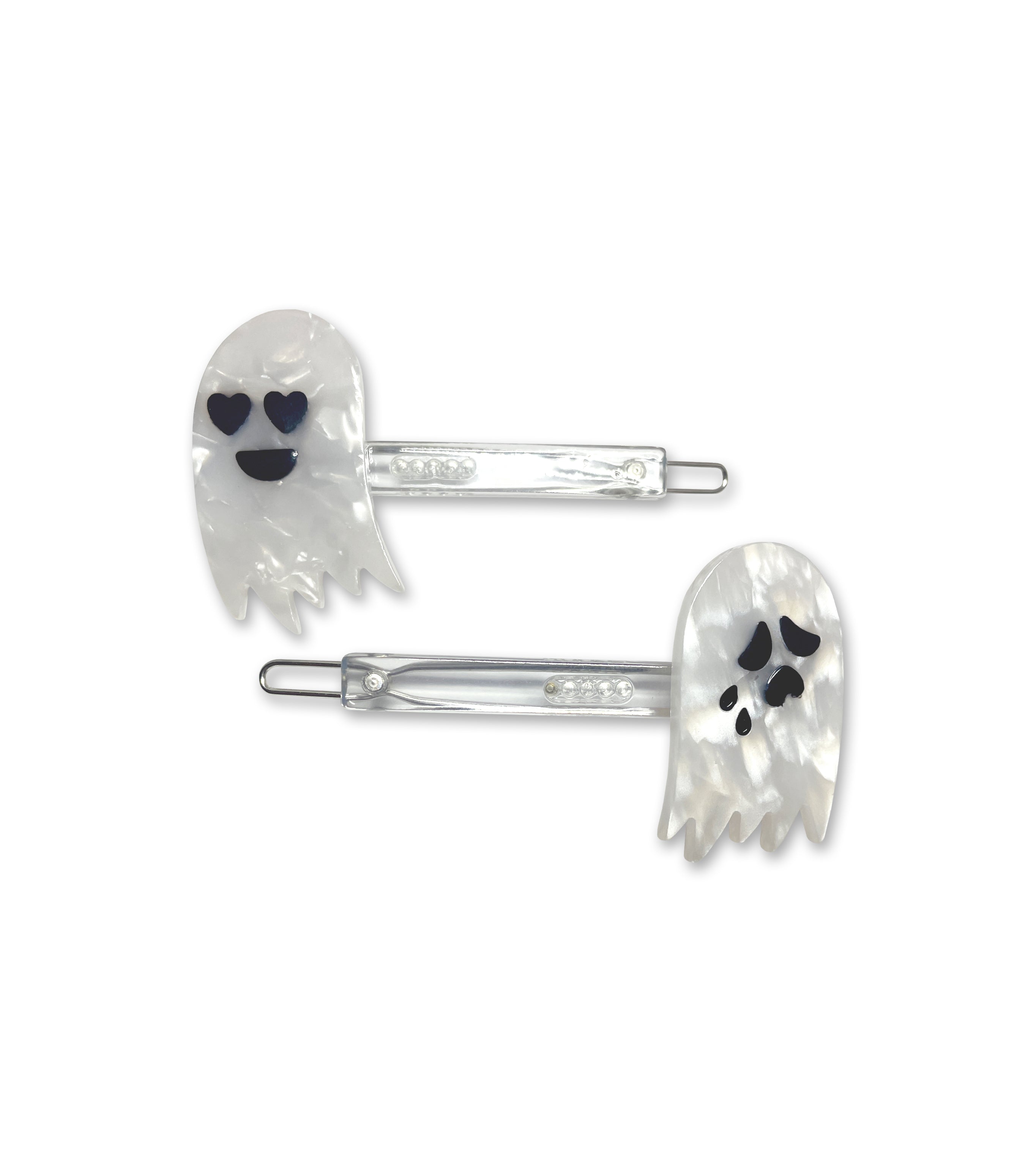 HAPPY & SAD GHOSTS acetate hair clip pair