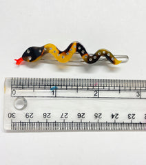 NATURAL MINI MAGIC SNAKES acetate hair clip pair