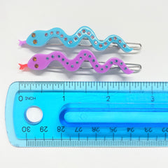 MINI MAGIC SNAKES acetate hair clip pair