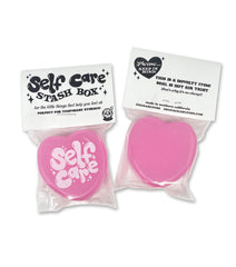 SELF CARE pink heart-shaped stash box